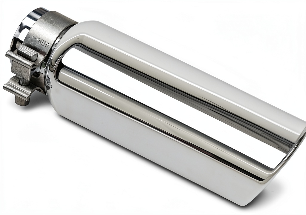 Go Rhino chrome exhaust extension installed on a performance vehicle