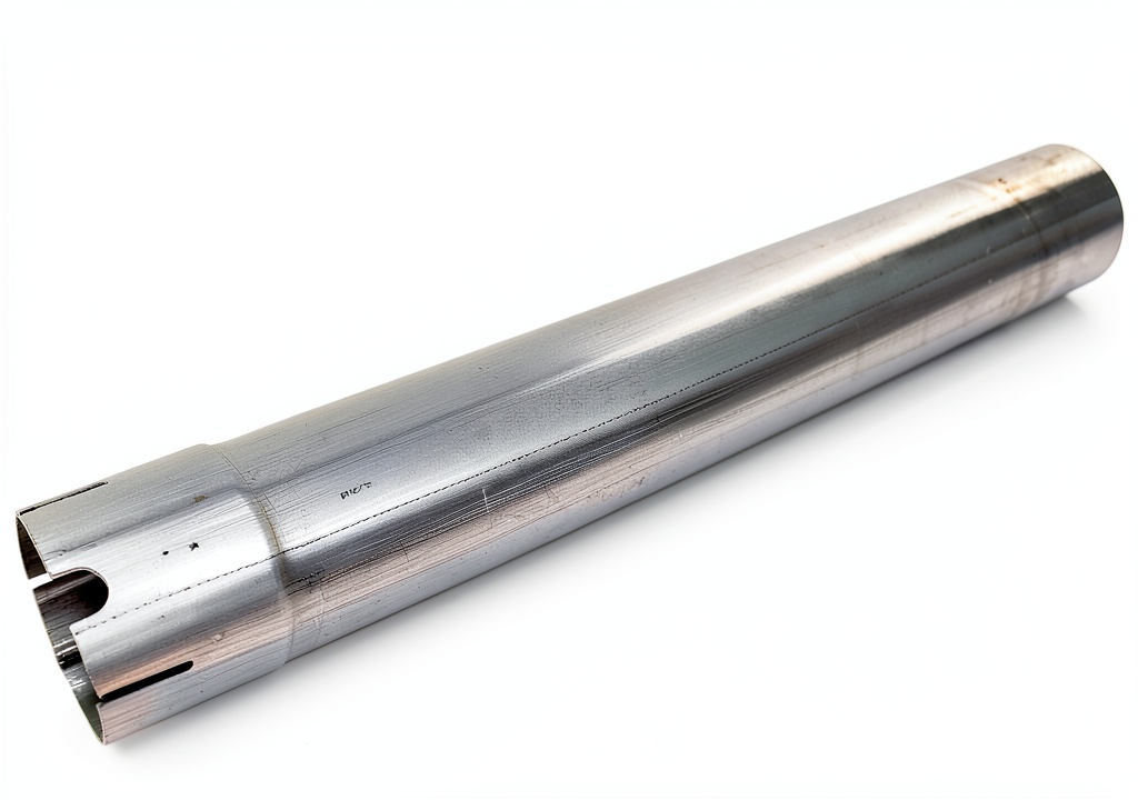 DynoMax exhaust pipe installed under a Silverado truck