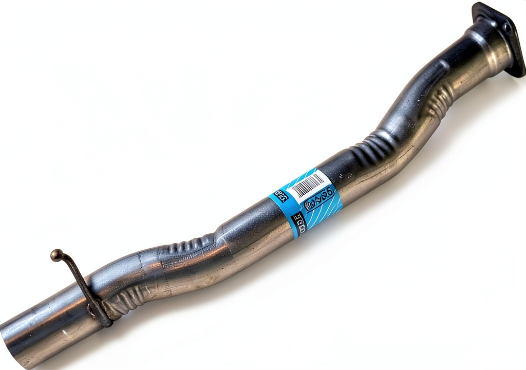 Installing Tenneco bolt-on exhaust extension pipe on a garage workbench