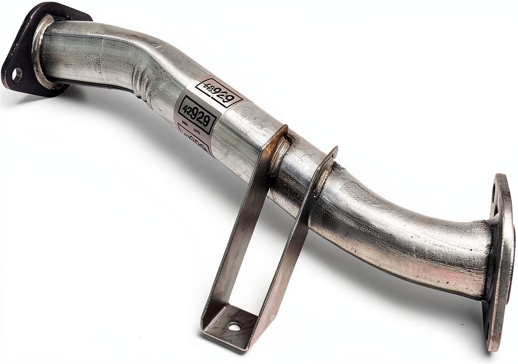 Walker exhaust pipe being clamped onto a Nissan D21 under the hood