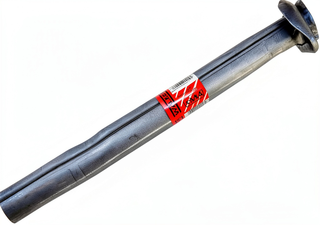 Installing Walker clamp‑on exhaust pipe on a garage workbench