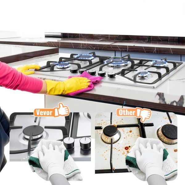 VEVOR 30" 5-Burner Cooktop Stainless Steel Dual Fuel Convertible-5