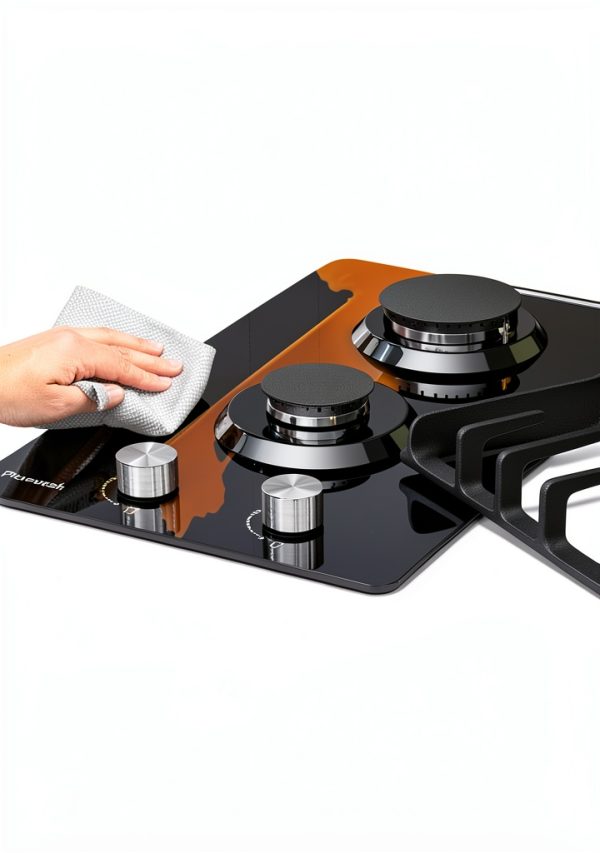 2 Burners Gas Cooktop TOPWISH 12" Tempered Glass 18000 BTU Convertible-2