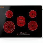 VEVOR Built in Electric Stove Top, 30 inch 5 Burners Ceramic Cooktop, 240V Glass Radiant Cooktop with Sensor Touch Control, Timer & Child Lock Included, 9 Power Levels for Simmer Steam Slow Cook Fry-0