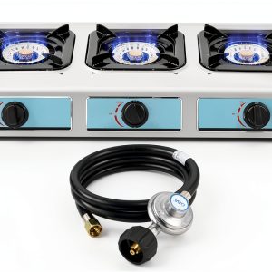 Stainless Steel 3 Burner Propane Gas Stove forimo Cooktop Ignition-0