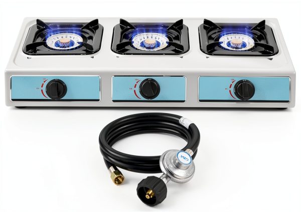 Stainless Steel 3 Burner Propane Gas Stove forimo Cooktop Ignition-0