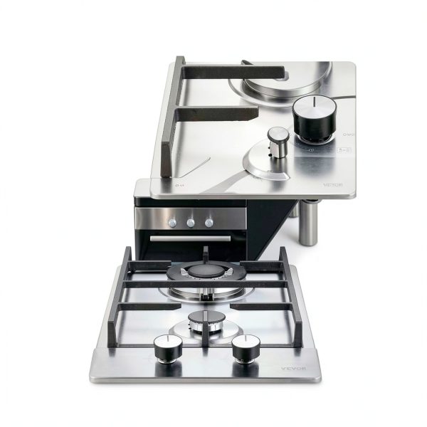 VEVOR 12" 2-Burner Cooktop Stainless Steel LPG/NG Convertible 12250BTU-4