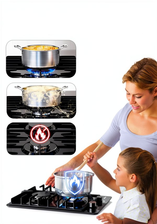 2 Burners Gas Cooktop TOPWISH 12" Tempered Glass 18000 BTU Convertible-3