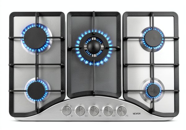 VEVOR 30" 5-Burner Cooktop Stainless Steel Dual Fuel Convertible-0