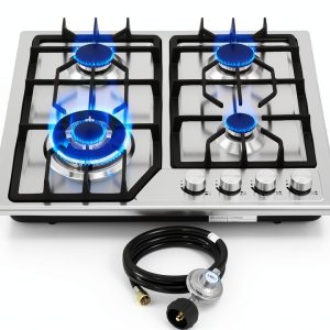 22x20 Gas Cooktop by forimo 4-Burner Stainless Steel 20W x 22L-0