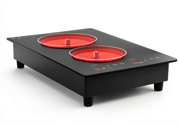 VBGK Electric Cooktop,12 Inch Built-in Radiant Electric Stove Top,110V 2100W 2 burner cooktop With 9 Heating Level, Timer & Kid Safety Lock, Sensor Touch Control 2 burner Induction Cooktop-8