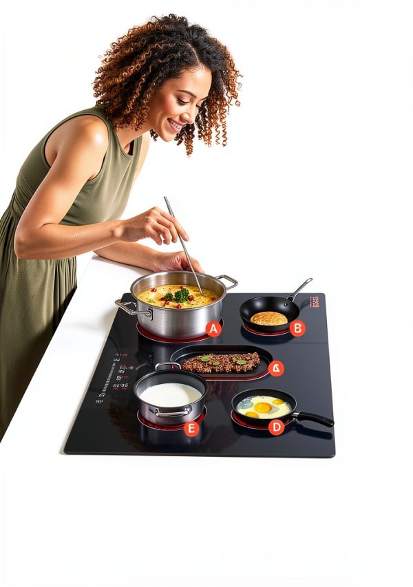 VEVOR Built in Electric Stove Top, 30 inch 5 Burners Ceramic Cooktop, 240V Glass Radiant Cooktop with Sensor Touch Control, Timer & Child Lock Included, 9 Power Levels for Simmer Steam Slow Cook Fry-2