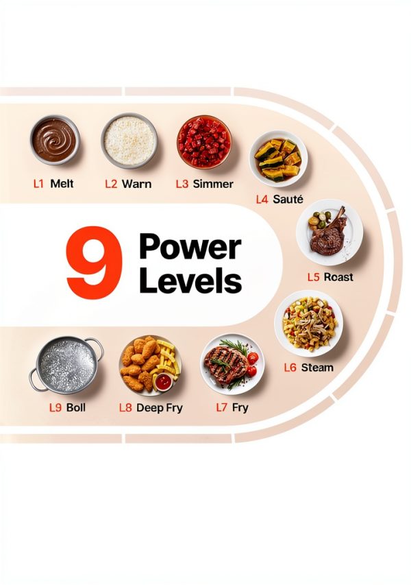 VEVOR Built in Electric Stove Top, 30 inch 5 Burners Ceramic Cooktop, 240V Glass Radiant Cooktop with Sensor Touch Control, Timer & Child Lock Included, 9 Power Levels for Simmer Steam Slow Cook Fry-3