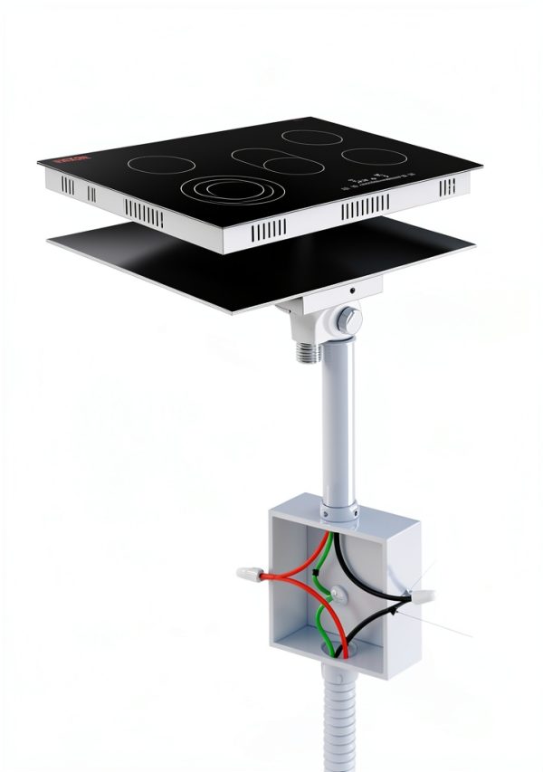 VEVOR Built in Electric Stove Top, 30 inch 5 Burners Ceramic Cooktop, 240V Glass Radiant Cooktop with Sensor Touch Control, Timer & Child Lock Included, 9 Power Levels for Simmer Steam Slow Cook Fry-1