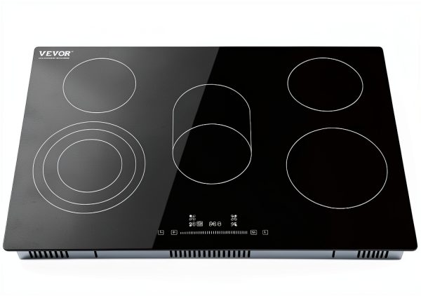 VEVOR Built in Electric Stove Top, 30 inch 5 Burners Ceramic Cooktop, 240V Glass Radiant Cooktop with Sensor Touch Control, Timer & Child Lock Included, 9 Power Levels for Simmer Steam Slow Cook Fry-8