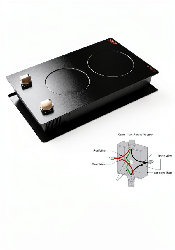 VEVOR Induction Cooktop, 1800W Electric Countertop Burner, 2 Burner Knob Control Stove, Built-in Induction Cooktop with 12 Temperature Settings, Glass Surface, Auto Shut-Off-7